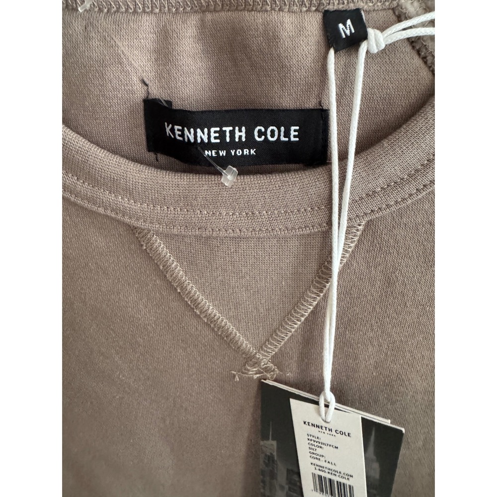 Kenneth Cole New York Mens Raglan Sweatshirt Silt Tan Medium NWT